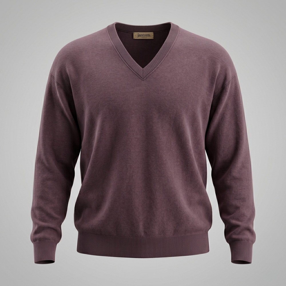 Jantzen Mens XL Burgundy Sweater V-Neck Pullover Vintage Made in USA M209 Knit
